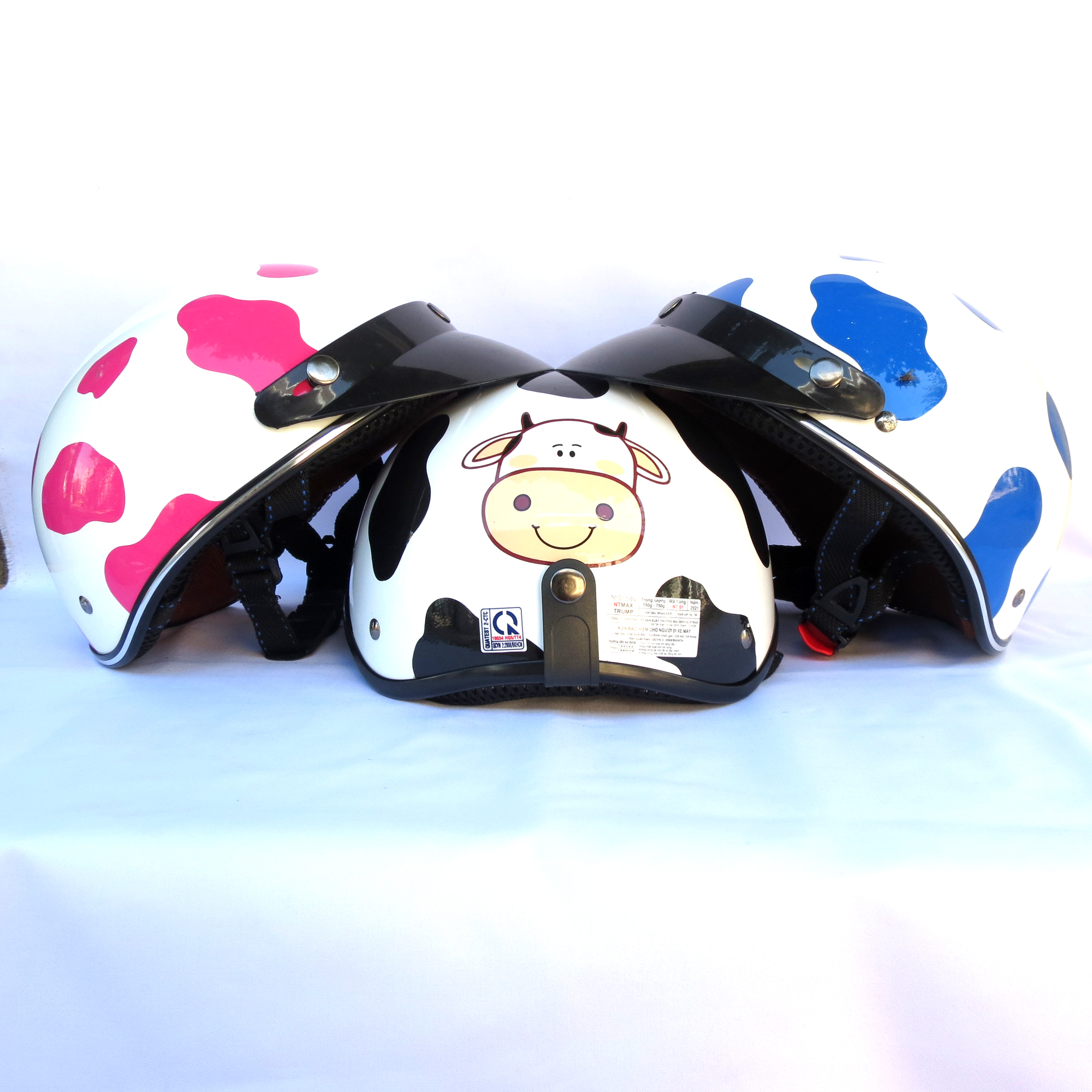 Mũ bảo hiểm 1/2 NTMAX tem bò sữa siêu cute
