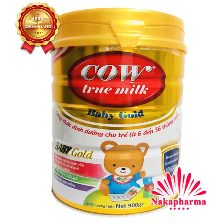 Sữa bột Cow True Milk Baby Gold 900g – Tăng cường miễn dịch, đường ruột khỏe mạnh, tiêu hóa tốt, không táo bón