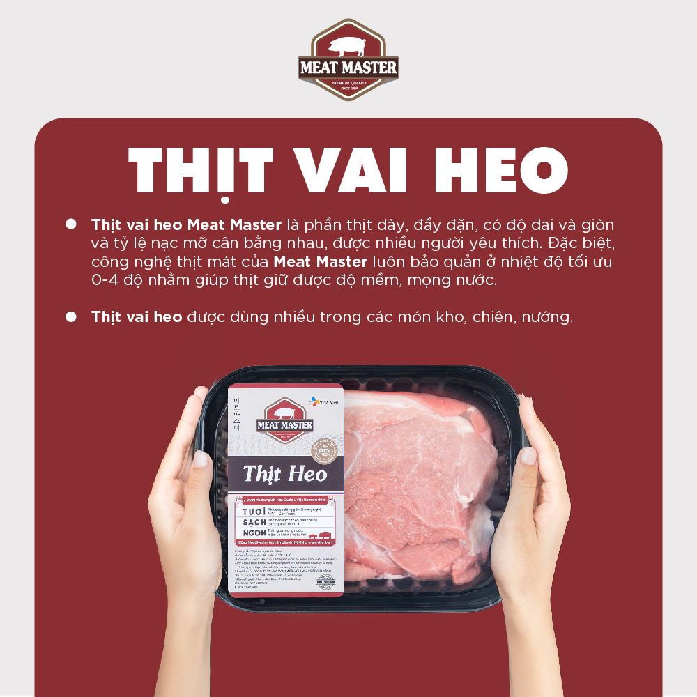 Thịt vai heo Meat Master ( 400G ) - Thịt heo mát ngon, mềm mọng, ngọt thịt