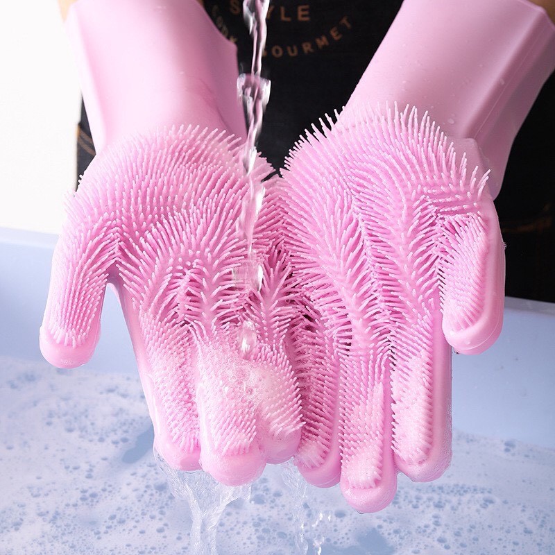 [1 ĐÔI] GĂNG TAY RỬA CHÉN BÁT LAU DỌN NHÀ CỬA BẰNG SILICONE SIÊU DÀY SIÊU DAI CAO CẤP - BAO TAY RỬA XE CÓ GAI TẠO BỌT VỆ SINH TẨY RỬA ĐA NĂNG