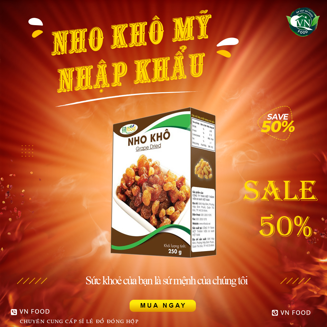 [HCM][HÀNG NHẬP KHẨU] Nho Khô Rời Nhập Khẩu Mỹ Loại 1 (Hộp 250g)