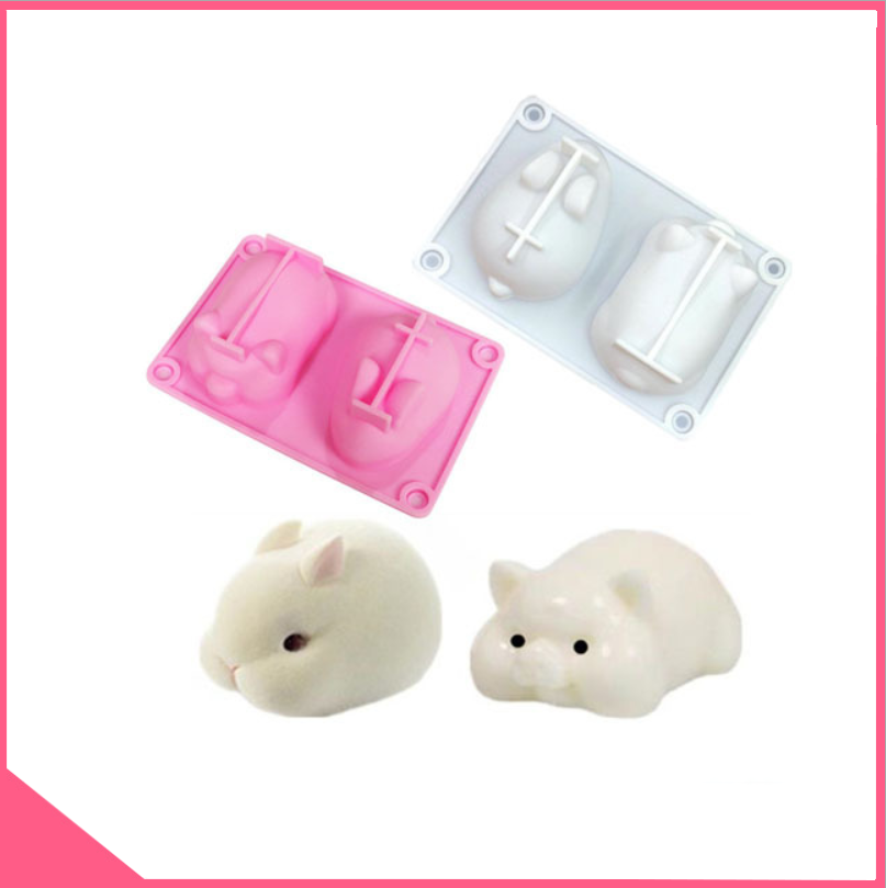 🍩🍩🍩 Khuôn silicon rau câu con thỏ và heo 🍩🍩🍩
