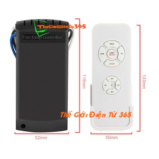 BỘ TAY VÀ MẠCH ĐIỀU KHIỂN QUẠT TRẦN VÀ ĐÈN TỪ XA