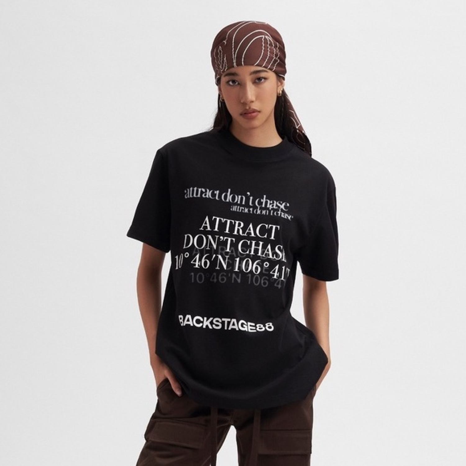 Áo thun form rộng tay lỡ Backstage88 Black ADC Tee