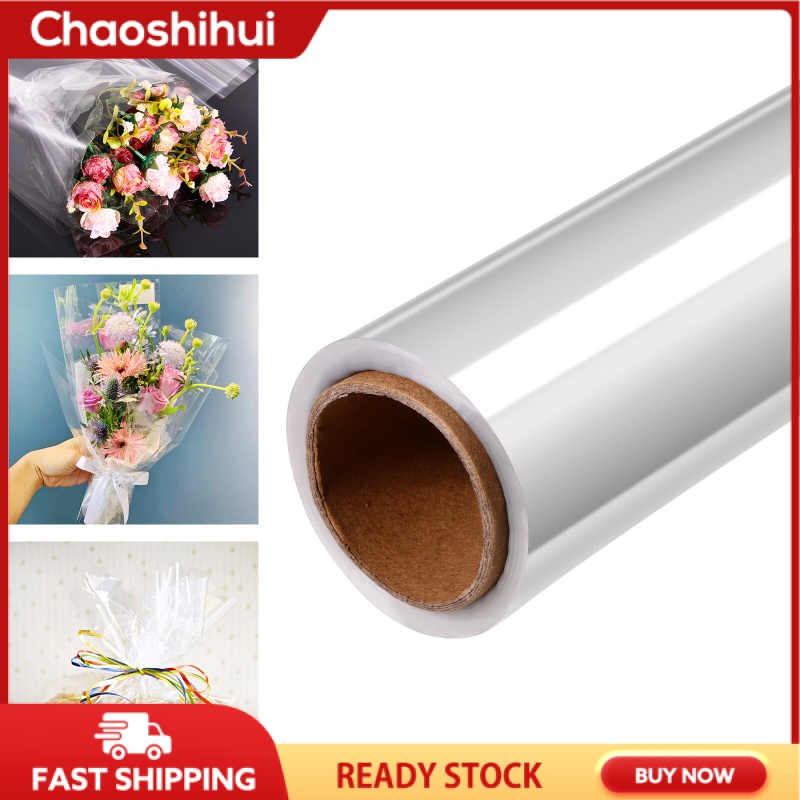 STOBOK Transparent Cellophane Wrap Roll 2.5 Mil Thickness Clear Wrapper Roll 43x3000cm Clear Cellophane Bags for Wrapping Gift Baskets Arts & Crafts