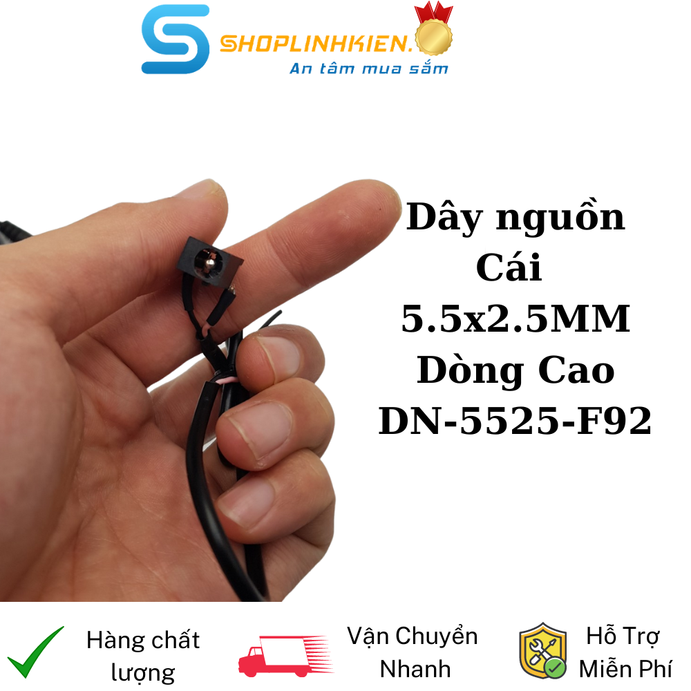 Dài Dây nguồn DC cái 5.5x2.5MM dòng cao cho nguồn Jack DC cái 5.5x2.5 ShopLinhKienm2M