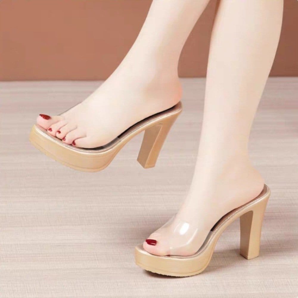 Dép cao gót quai trong suốt mẫu mới