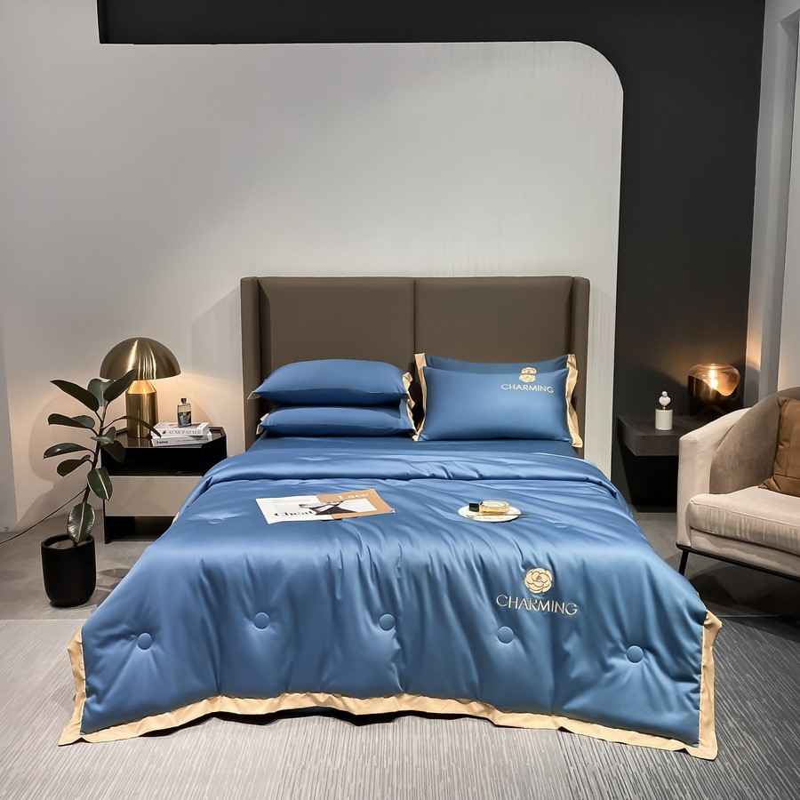 bộ chăn ga gối đệm 5 món phi lụa CHARMING sang xịn mềm mịn thoáng mát,miễn phí bo chun