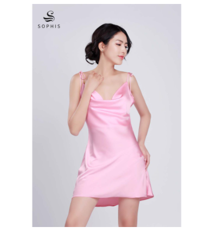 [Hàng thiết kế] Váy lụa cổ đổ lưng đổ, váy ngủ nữ thiết kế cao cấp Sophis