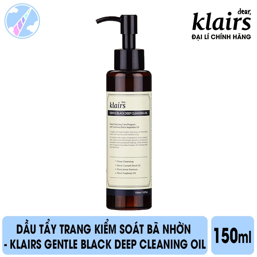 Dầu Tẩy Trang Giữ Ẩm Kiểm Soát Bã Nhờn Klairs Gentle Black Deep Cleaning Oil 150ml