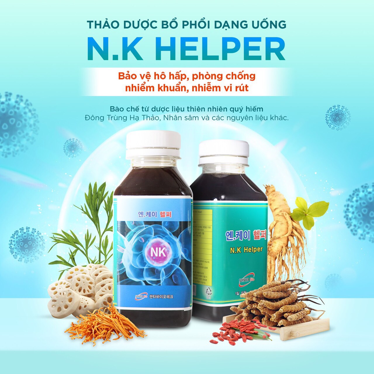 Thảo dược bổ phổi Nk helper 300ml dạng uống
