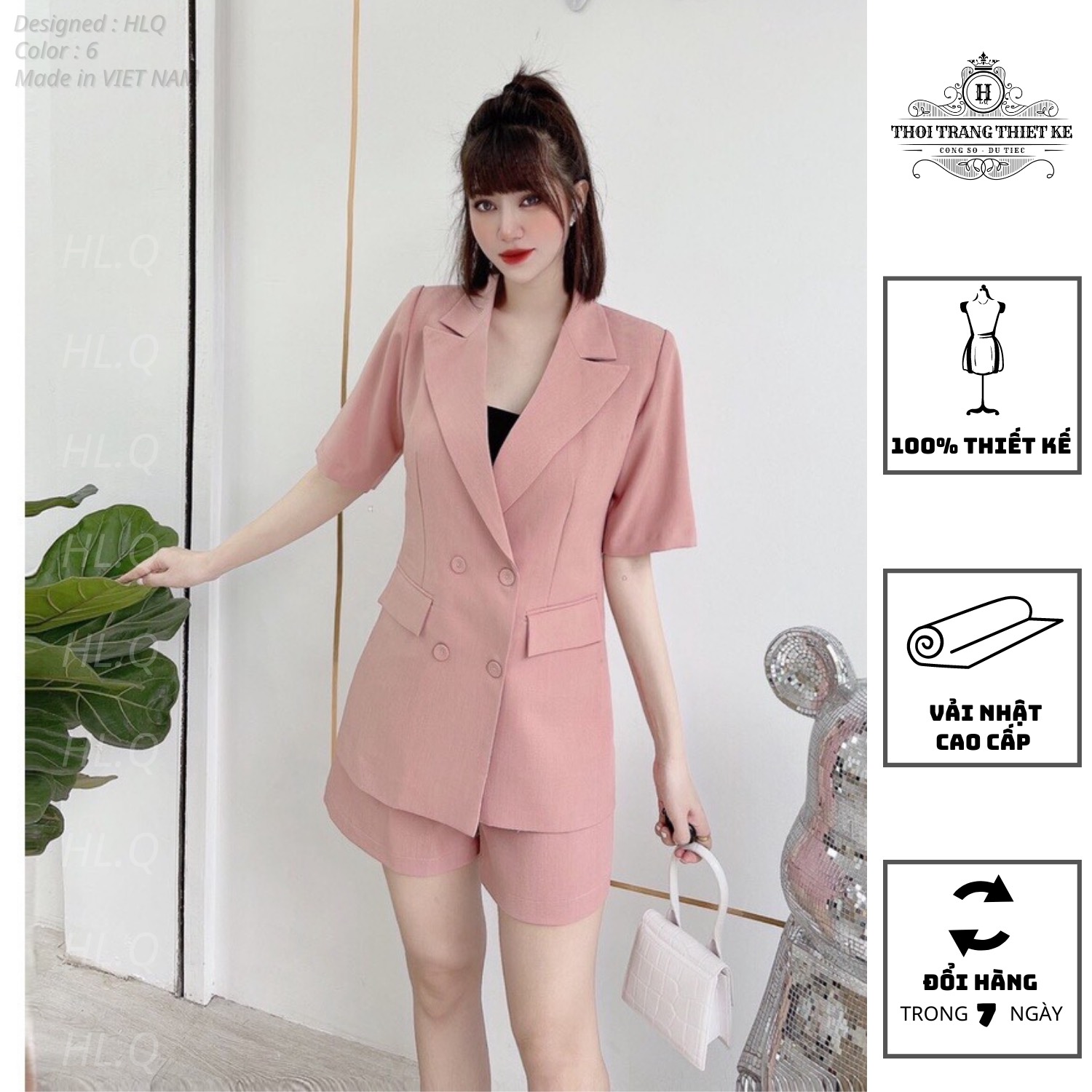 EGANDA] Bộ vest kẻ sọc (Set gồm áo vest + quần đùi), set đồ nữ áo blazer tay  ngắn kẻ , dài kè quần đùi và chân váy | Shopee Việt Nam