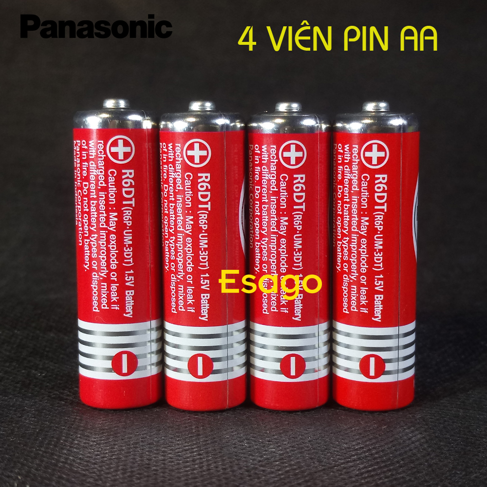 Combo 4 Viên Pin tiểu đỏ AA 1.5V Panasonic công suất lớn