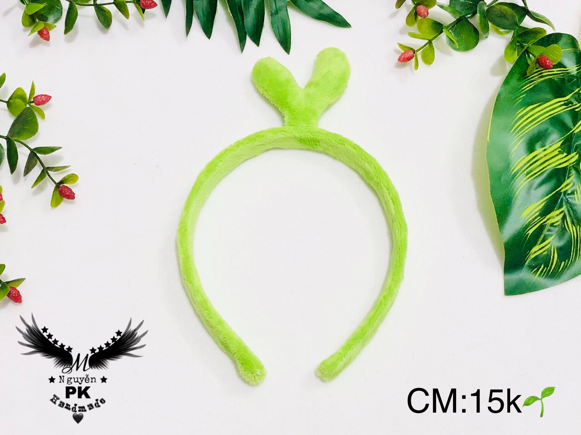 [HCM]Băng đô cài tóc mầm non xanh