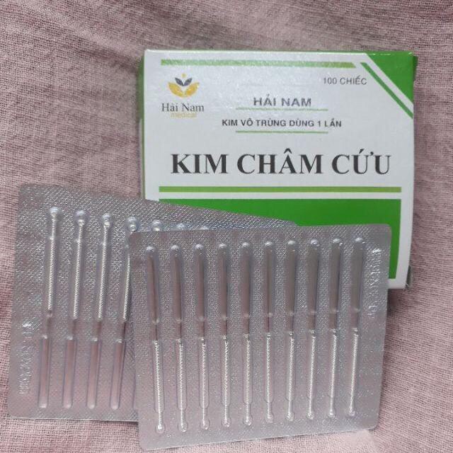 Hộp 100 KIM ĐỐT bé, kim châm cứu, đốt nốt ruồi (Hộp 10 vỉ)