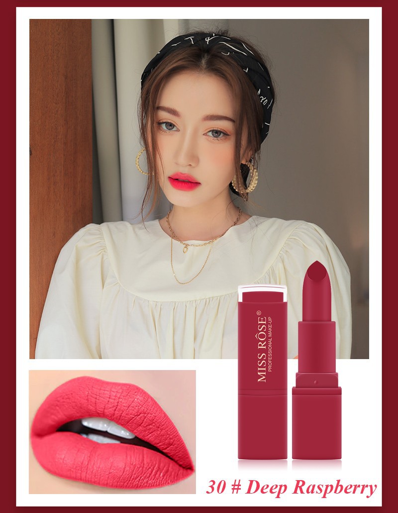 [Chuyên sỉ]  Combo 5 Son Lì dưỡng môi Miss Rose 3D đỏ siêu mịn