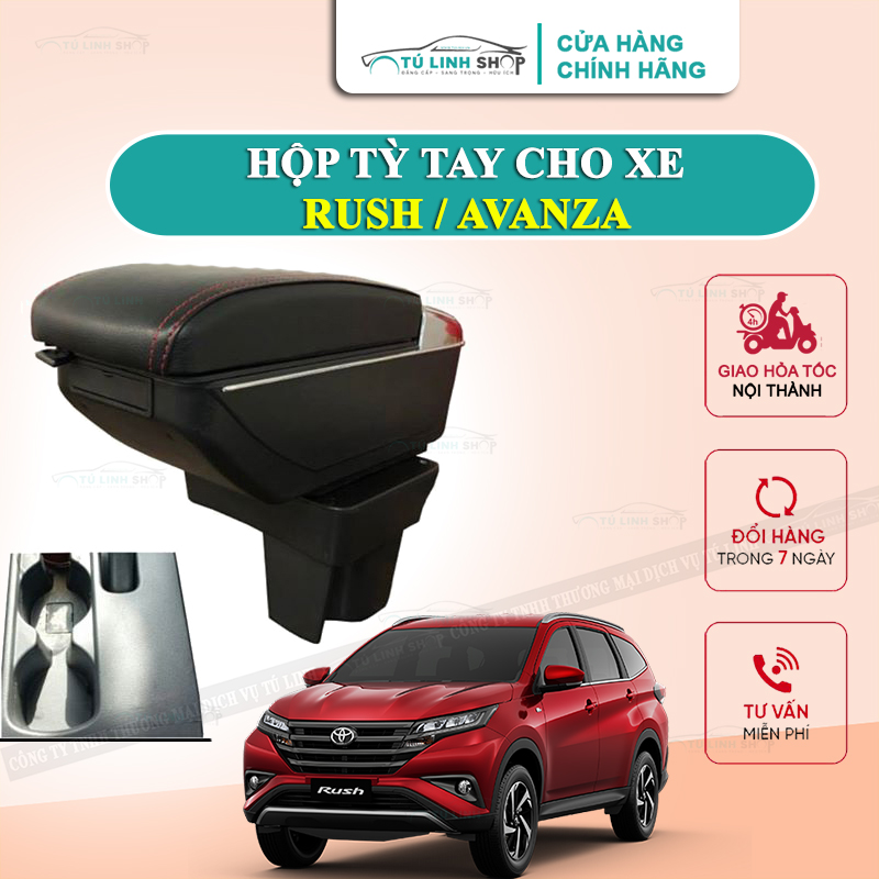 Hộp tỳ tay xe Rush - dành cho xe ô tô Avanza cao cấp tích hợp cổng sạc USB - Bảo hành 12 tháng