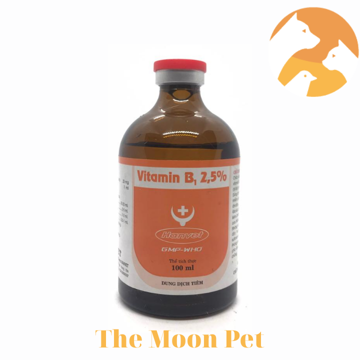 Vitamin B1 2.5% [100 ml] Hỗ trợ vật nuôi thiếu vitamin, phù nề, viêm dây thần kinh (tê liệt, mất cảm giác)