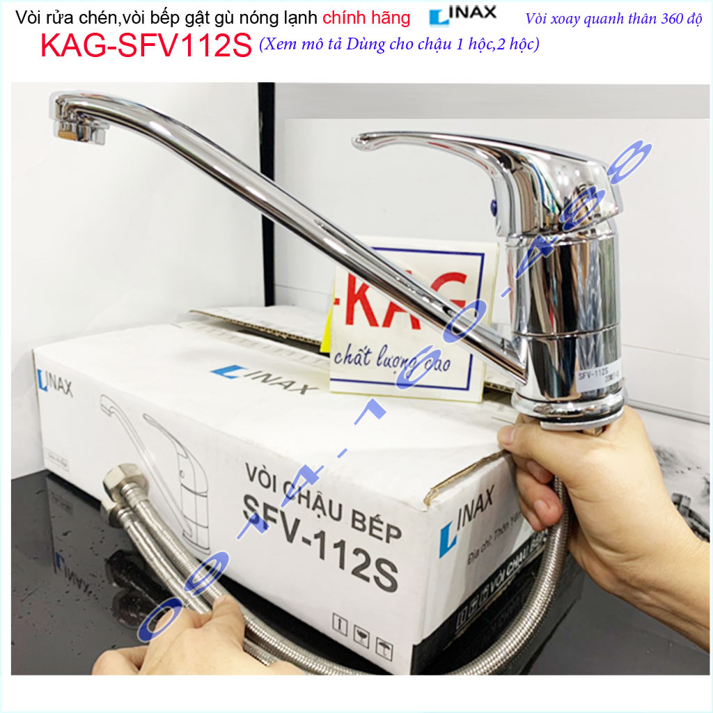 Vòi bếp nóng lạnh Linax Nhật Bản vòi rửa chén bát nóng lạnh vòi chậu SFV-112S