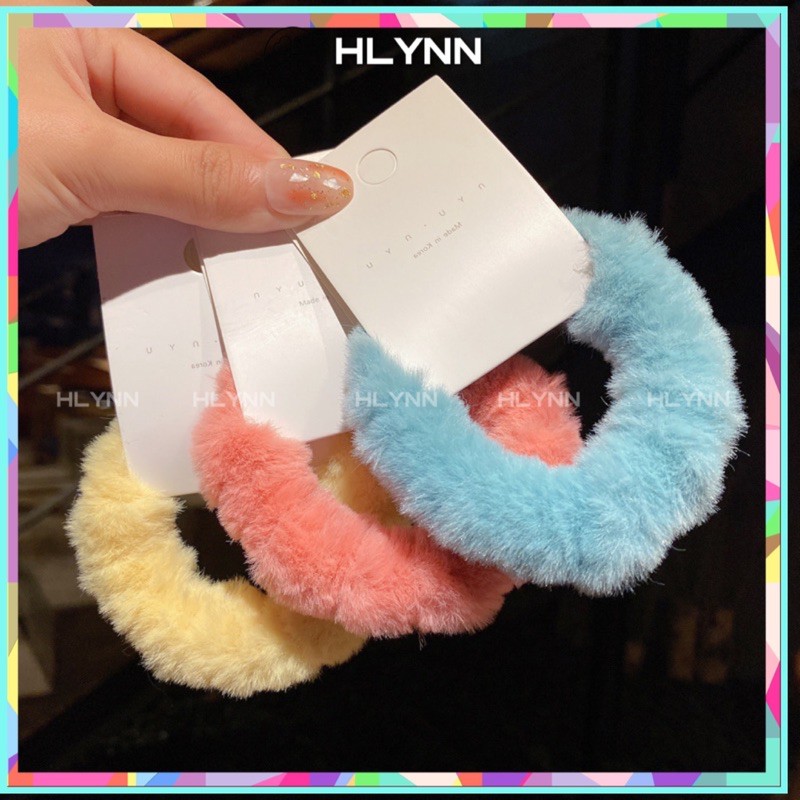 Chun Cột Tóc Scrunchies Lông