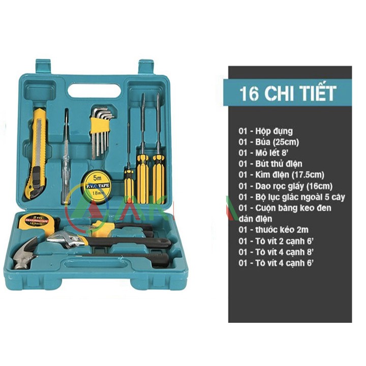 Bộ dụng cụ sửa chữa đa năng cao cấp 16 món - bộ dụng cụ sửa chữa xe máy ô tô đa năng - bộ đồ nghề sửa chữa