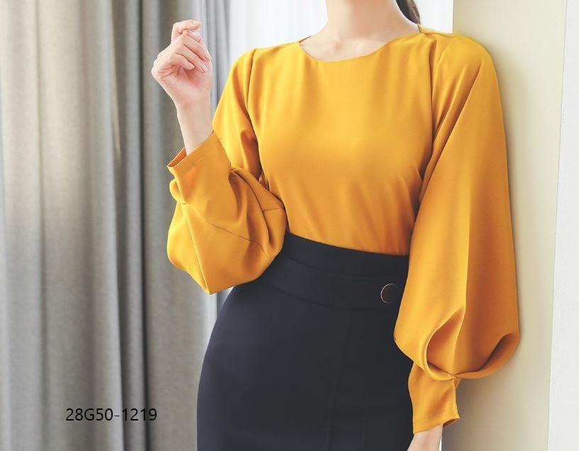 G50-1219 ÁO TAY BỒNG CỔ THUYỀN CAO CẤP