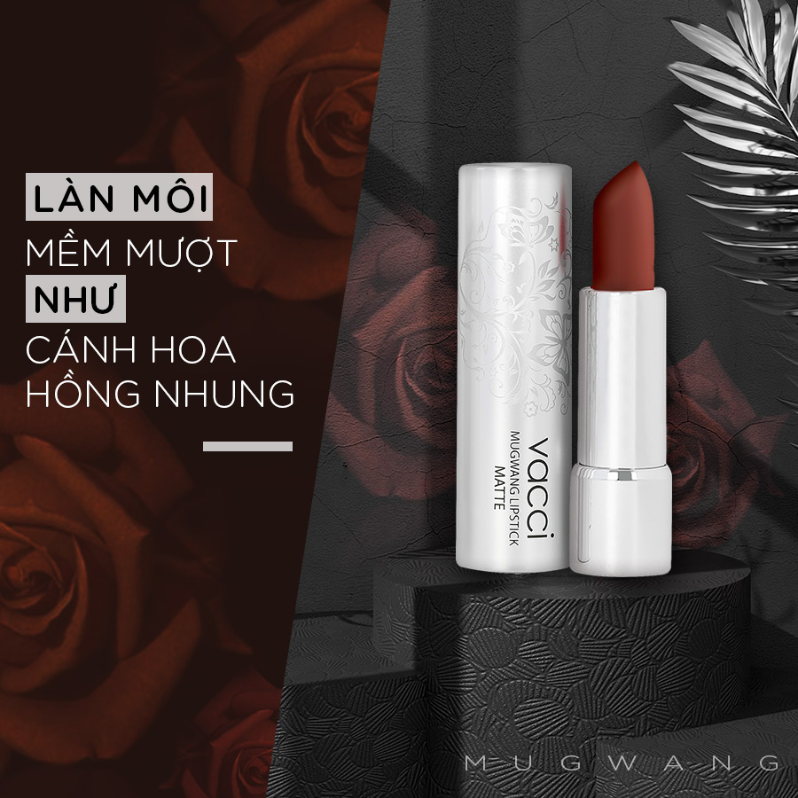 Son Nhung Lì Cao Cấp Vacci Mugwang Lipstick Matte