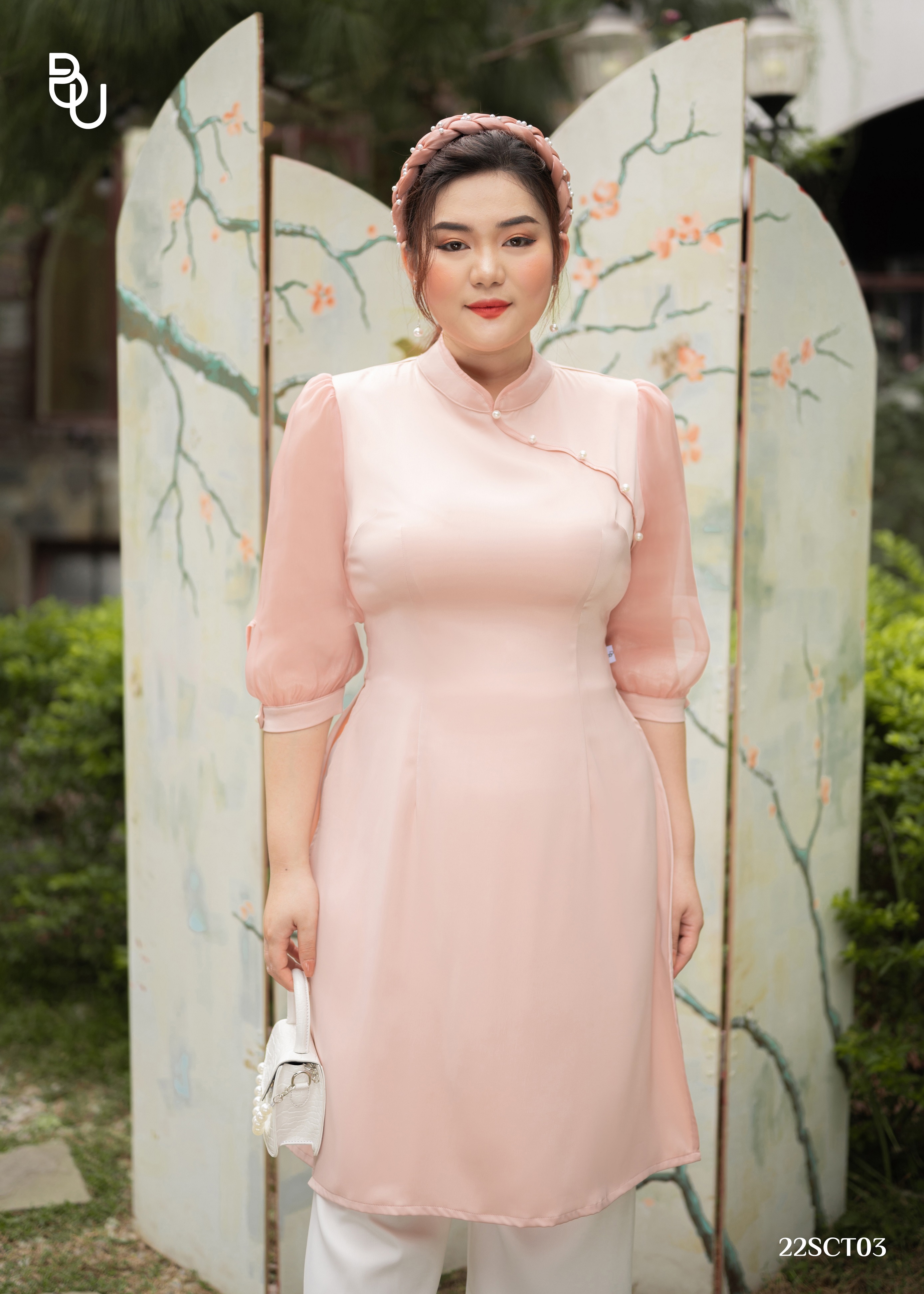 Áo dài lé ngực cúc chéo BIGSIZE (55kg đến 95kg) - 22SCT03 - [BUStu Bigsize]