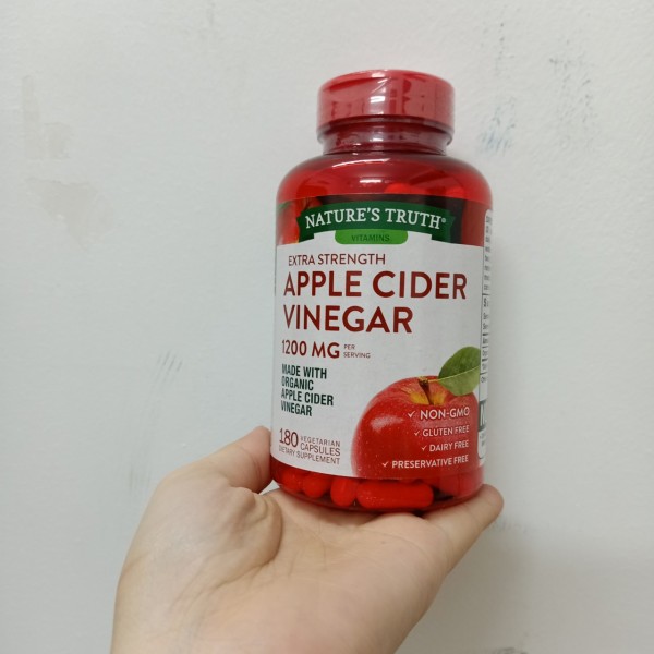 Viên uống giấm táo Apple Cinder Vinegar 1200mg - giảm cân, đẹp da 180v viên của Mỹ