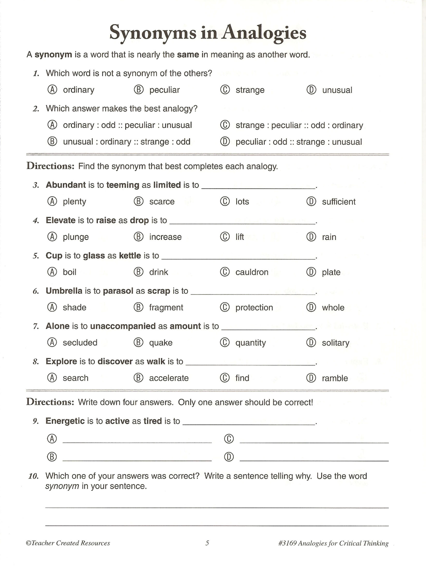 ANALOGY FOR CRITICAL THINKING GRADE 6 (Sách đen trắng)