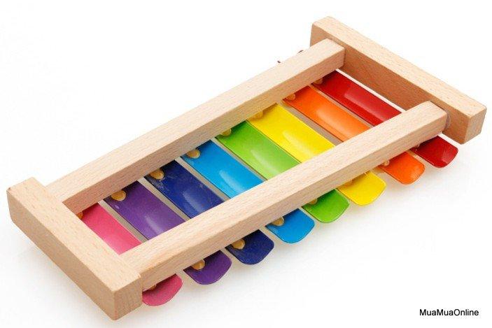 Đồ Chơi Đàn Gỗ 8 Thanh Cho Bé + 2 Thanh Gõ