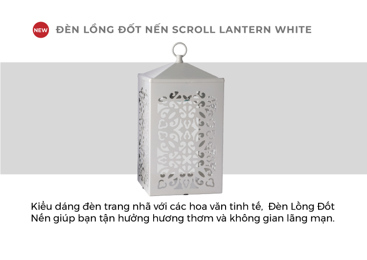 Scroll Lantern White Candle Lantern from Yankee Candle