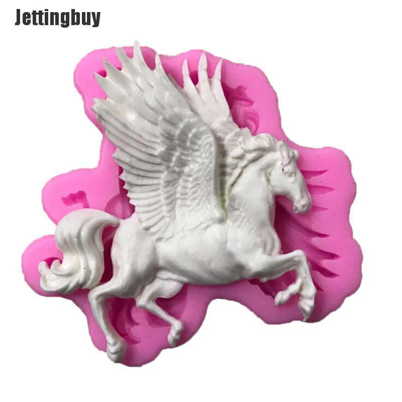 Jettingbuy 3D Horse Silicone Mold Unicorn Cake Decor Fondant Cookies Moulds Baking Tools