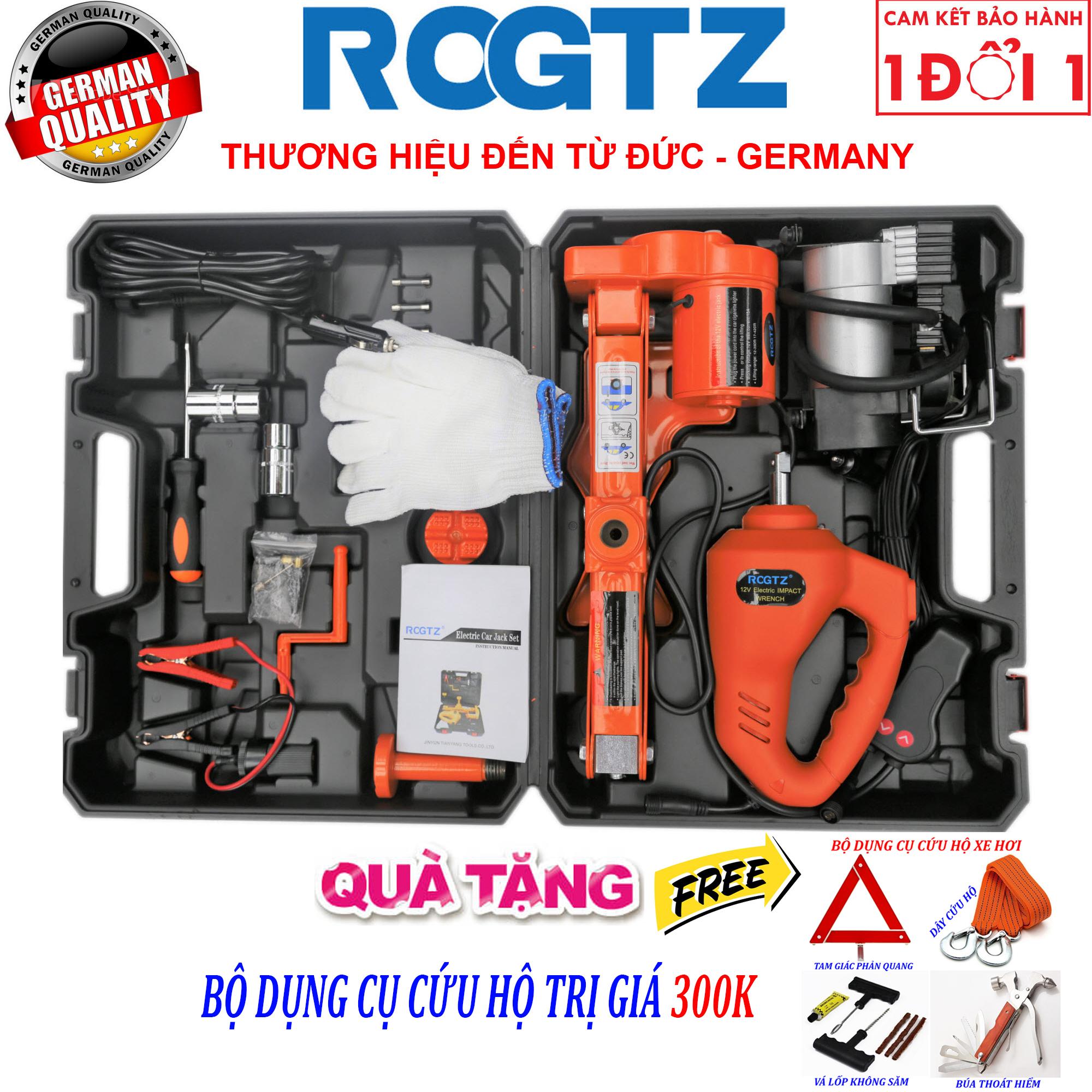 (ROGTZ - Thương hiệu đến từ Đức) Bộ kích gầm xe và mở lốp 3 trong 1 chạy điện 12v (cắm tẩu) - Con Đội Kích Lốp Nâng Gầm Xe Bằng Điện 12 Vol - Loại có kèm bơm - Bộ kích gầm ô tô 12V 3 trong 1- Con Đội Điện Nâng Gầm xe hơi - Máy bắn ốc - Bơm lốp ô tô