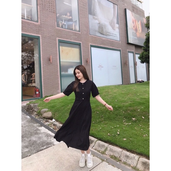 [3-5/8 Hoàn Tiền 25%]Đầm Eileen nút dài
