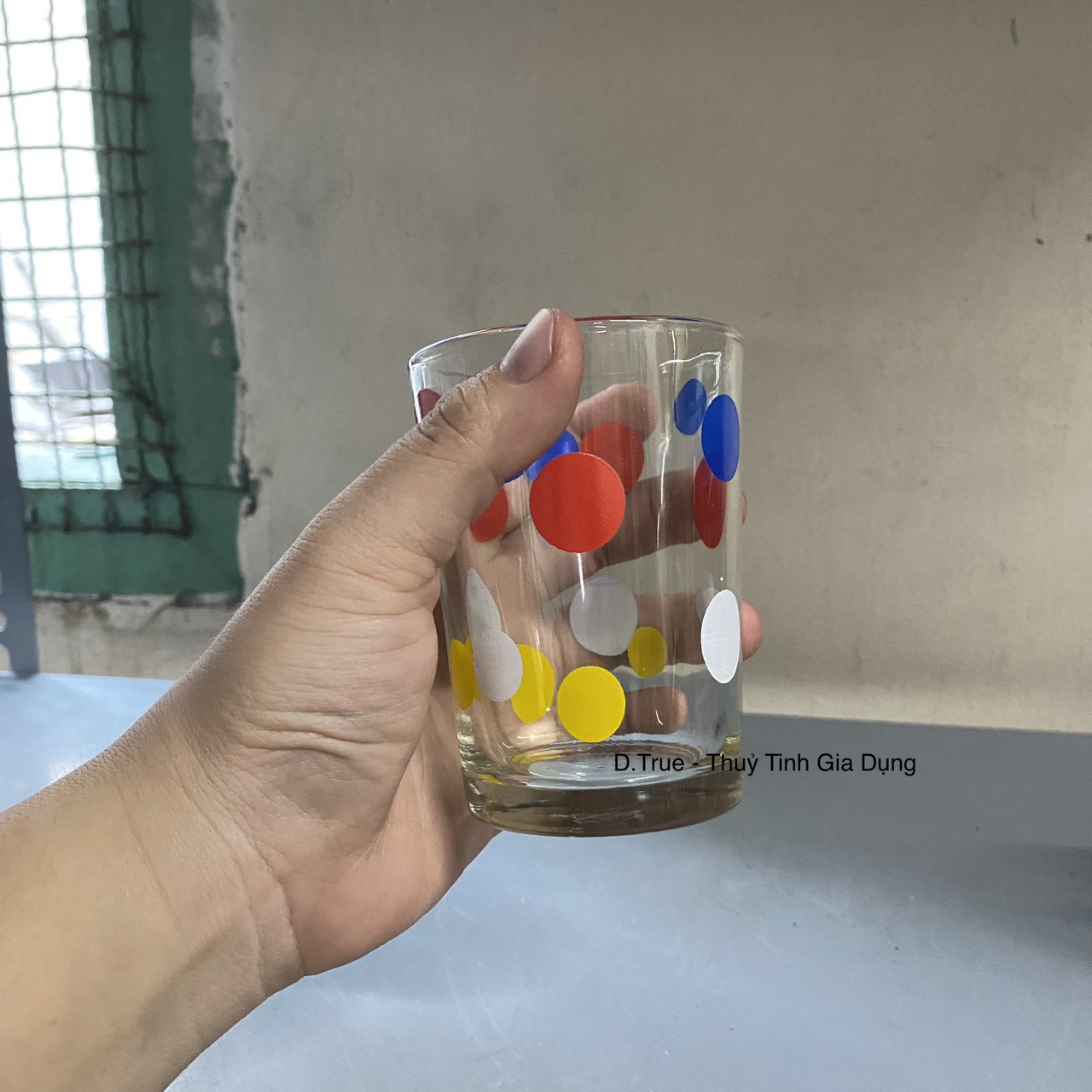 Set 12 Ly Chấm Bi Thuỷ Tinh 18H-TVP 230ML