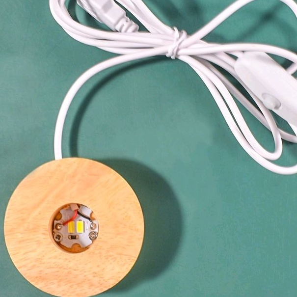 Đèn led làm đế đèn ngủ, trang trí epoxy resin, đế đèn ngủ