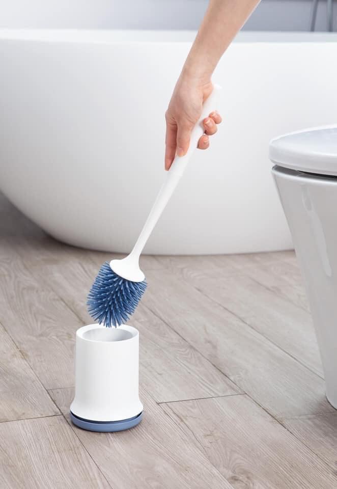 Chổi cọ toilet đầu silicon Inochi (có hộp đựng gắn tường)