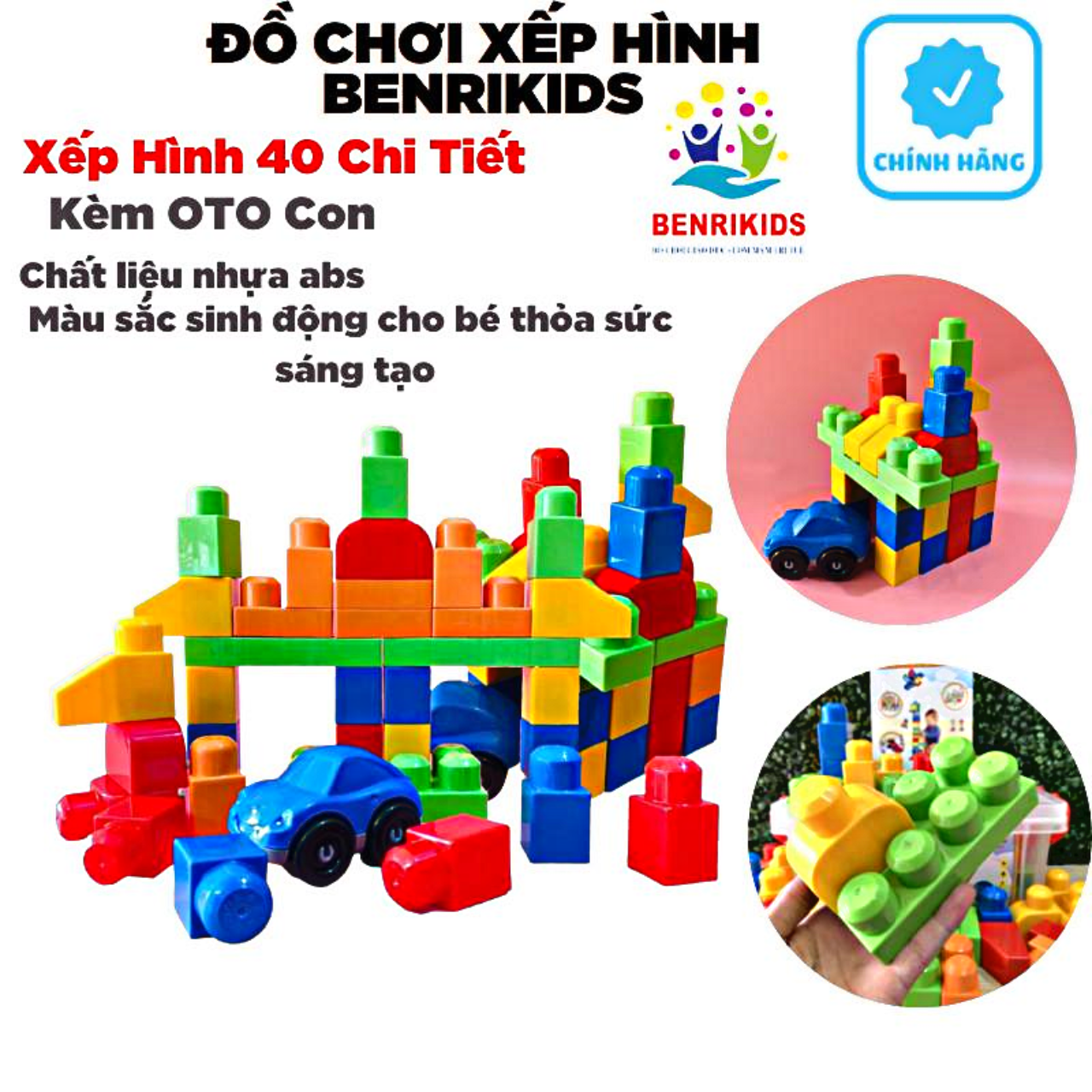Đồ Chơi Xếp Hình Hình Vuông Diệu Kì 40 Chi Tiết Cho Bé Sáng Tạo