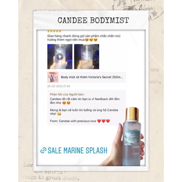 Body mist xịt thơm Victoria’s Secret 250ml 𝐌𝐚𝐫𝐢𝐧𝐞 𝐒𝐩𝐥𝐚𝐬𝐡