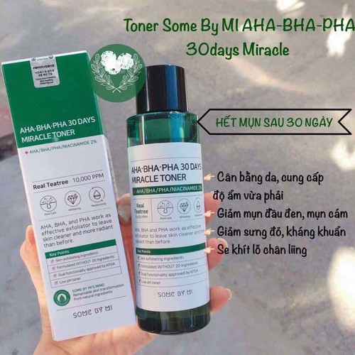 Nước hoa hồng trị mụn AHA BHA PHA 30days miracle