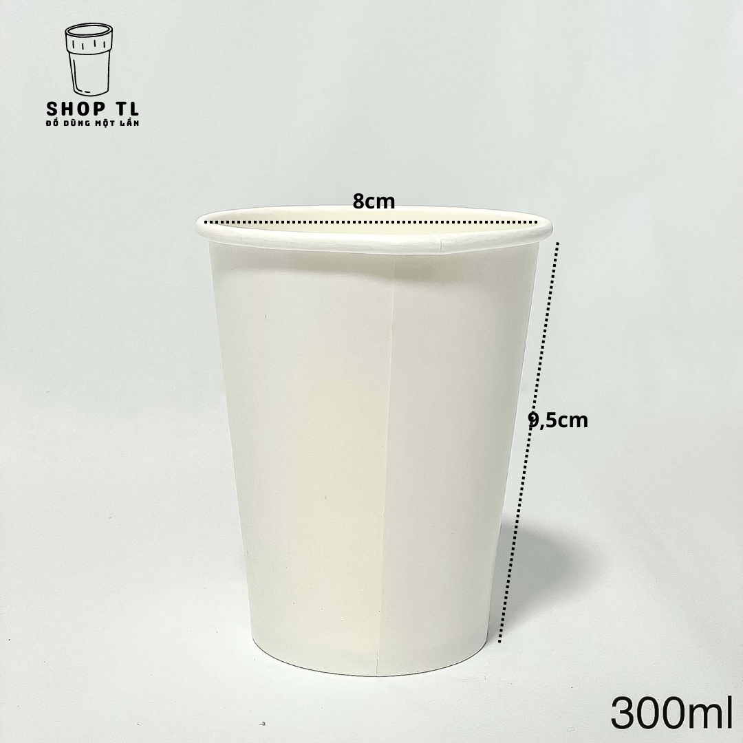 50 Ly Giấy Màu Trắng 10oz  300ml  2pe