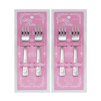 Set 2 dĩa inox hình Hello Kitty nội địa Nhật Bản
