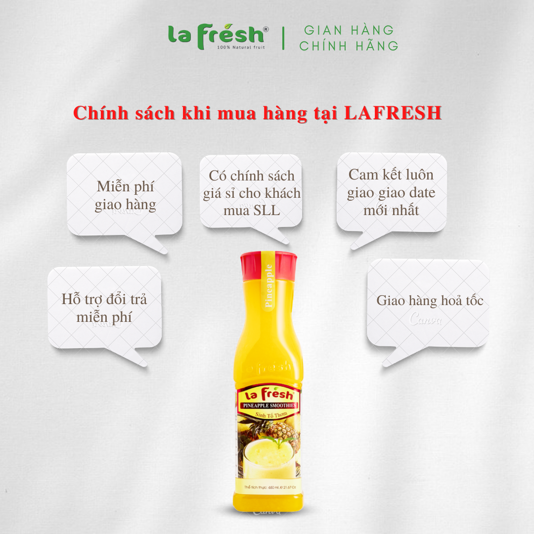 Sinh Tố Thơm Lafresh Đà Lạt Chai 650ml