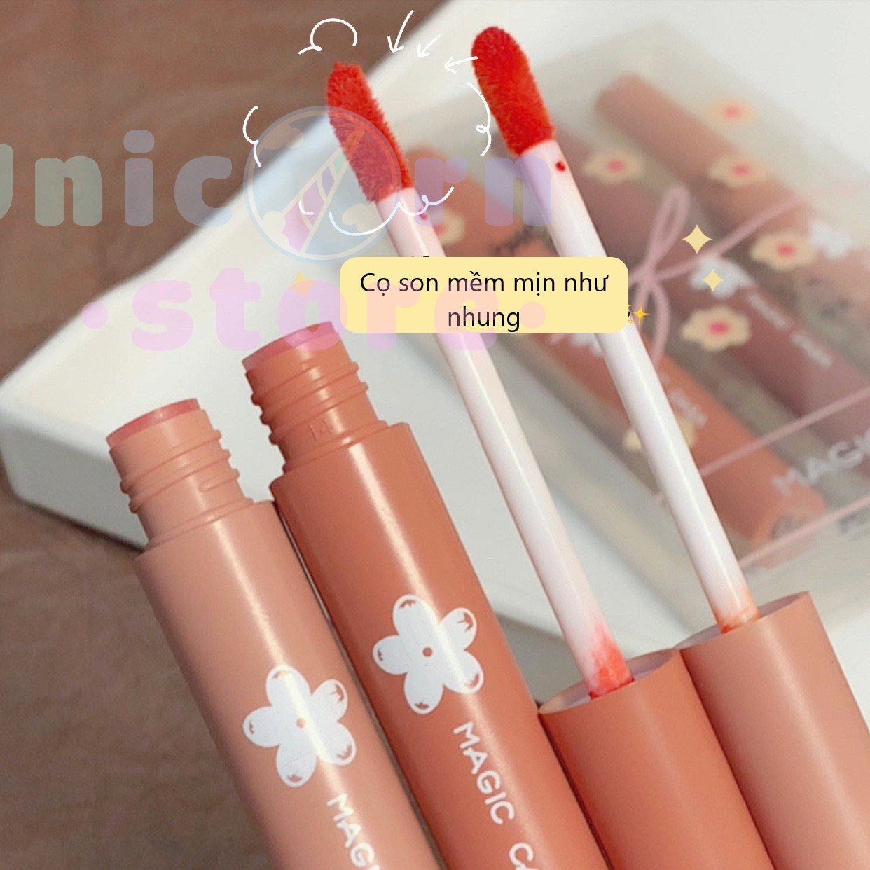 Set 3 son Chic Chic Magic Casa Kapok Mousse Lip Glaze - chichic