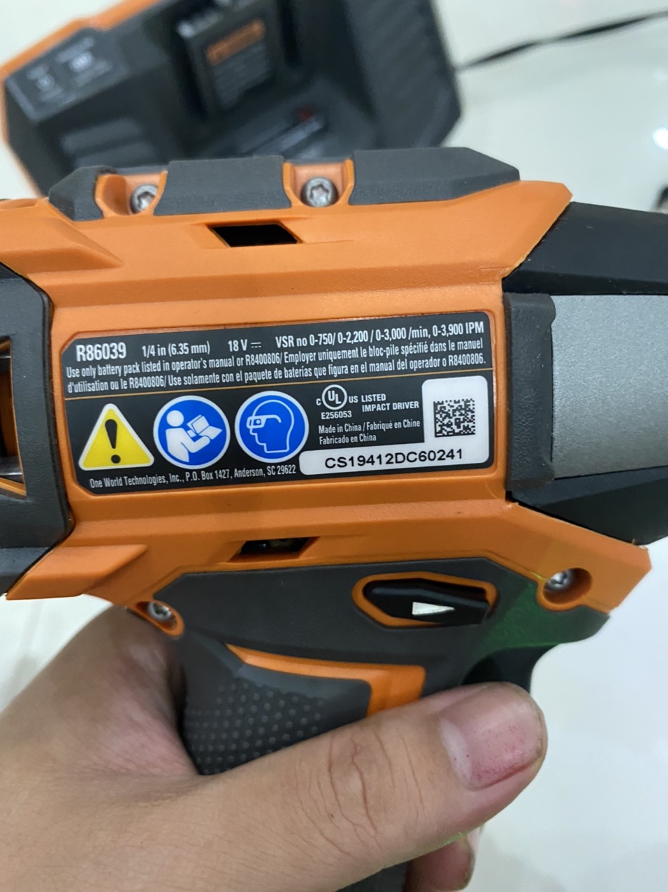 THÂN MÁY BẮT VIT RIDGID OCTANE R86039 nhập Mỹ mới 100%