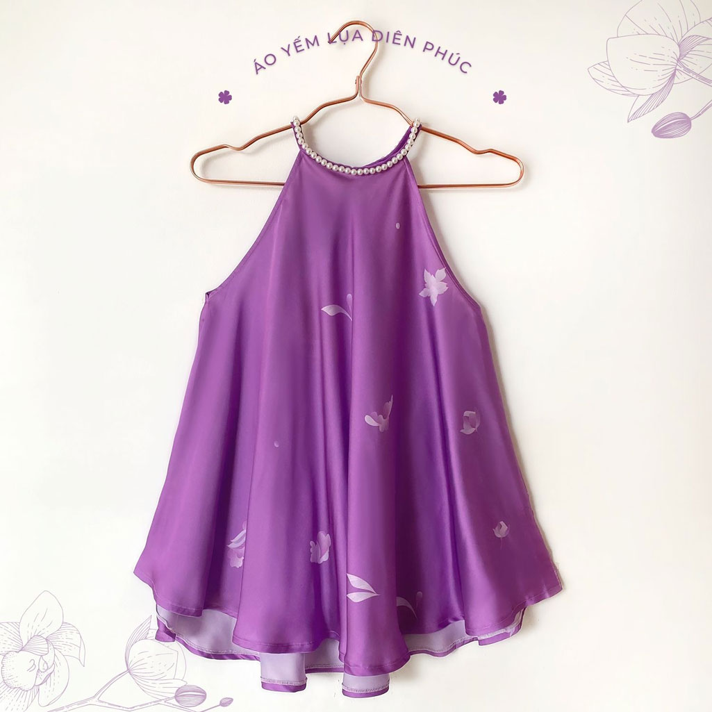 Sumire Store Áo yếm lụa Diên Phúc - Tím