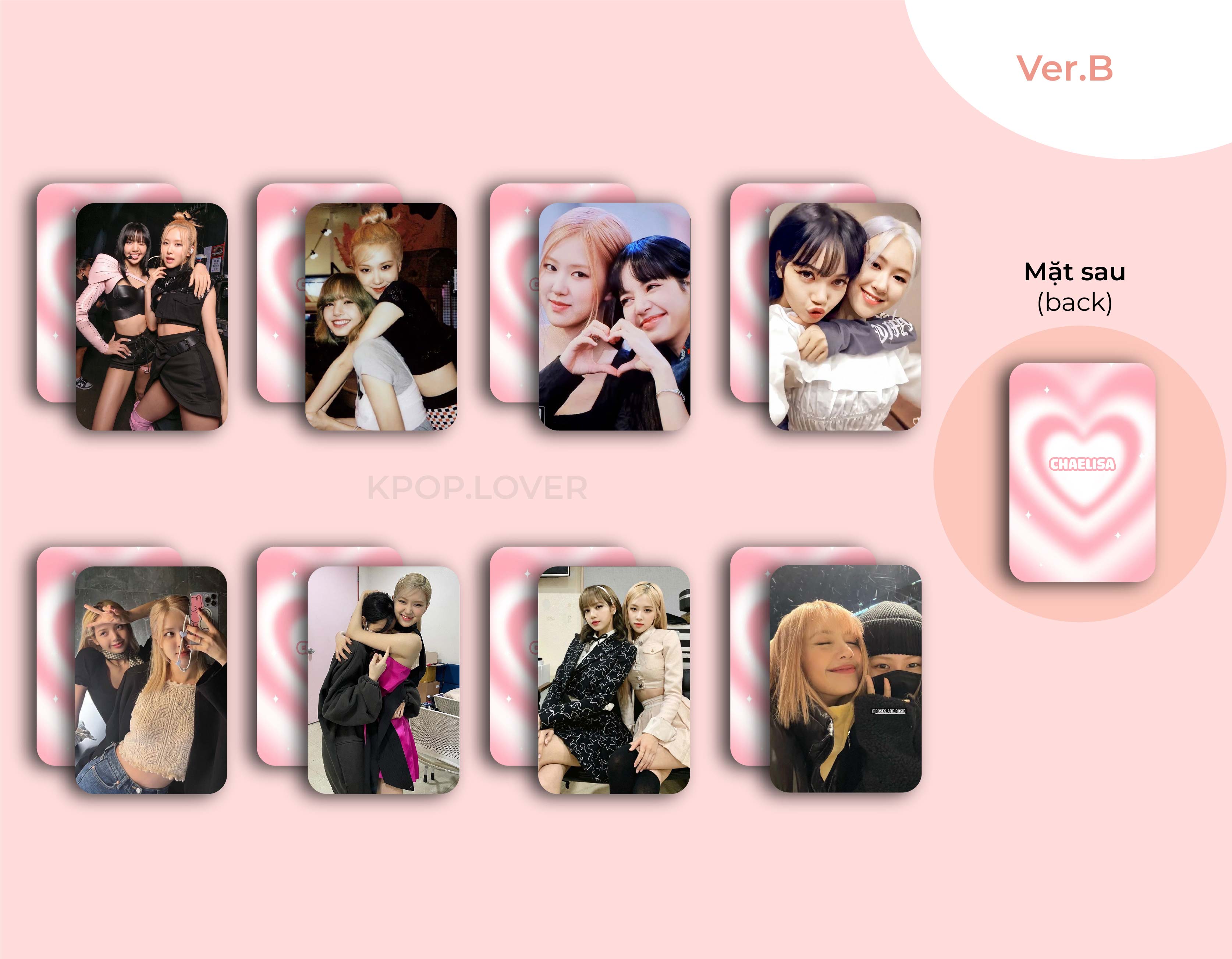 SET 8 CARD BO GÓC CHAELISA- blackpink