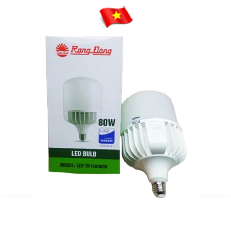 Bóng đèn led búp trụ 80W Rạng Đông thân nhôm tản nhiệt tốt