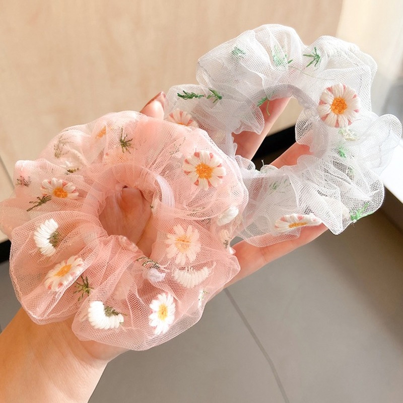Dây Cột Tóc Họa Tiết Thêu Đáng Yêu Cho Bé Gái